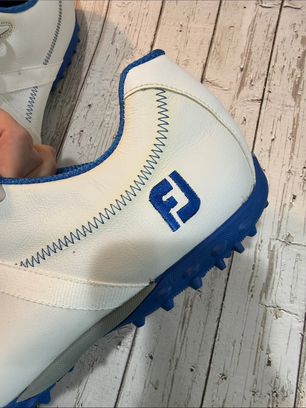 FootJoy White and Blue Men’s Athletic Golf Shoe Sz 15
